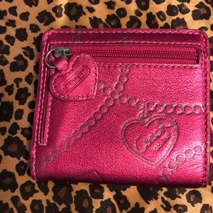Metallic pink coach wallet
